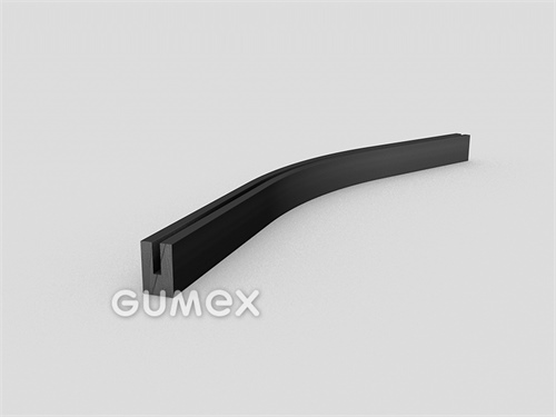 Gumový profil tvaru "U", 12x7/2mm, 60°ShA, NBR, -40°C/+70°C, čierny